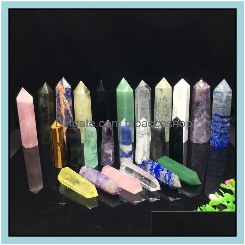 Crafts Colors Natural Stones Crystal Point Wand Amethyst Rose Quartz Healing Stone Energy Ore Mineral Home Decoration