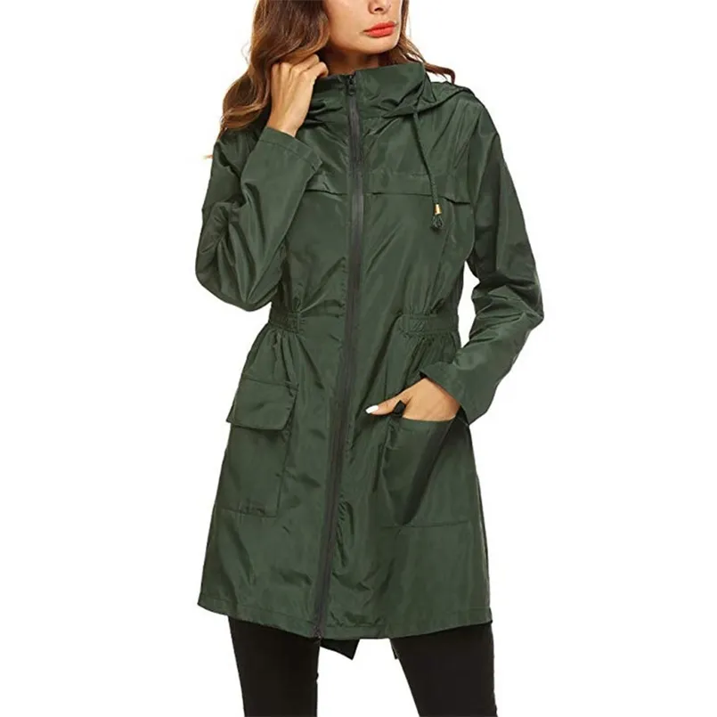 Veste De Pluie Imperméable Pour Femmes, Manteau De Pluie Solide Pour Extérieur Avec Capuche, Coupe-Vent, Manteau De Pluie Pour Filles