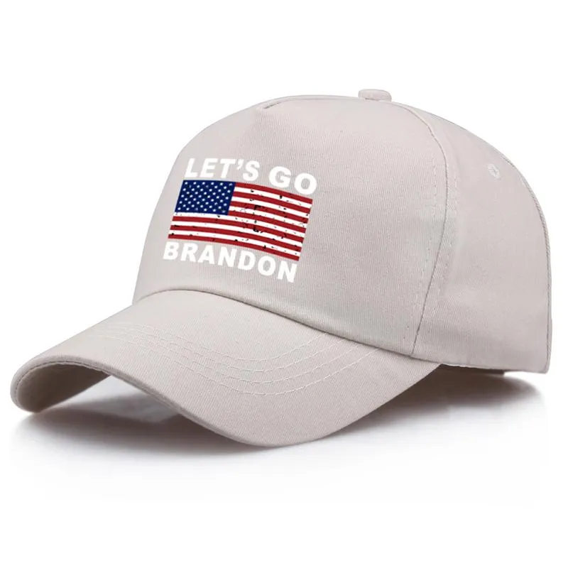 Let`s Go Brandon Cotton Print Baseball Cap Personalized American Flag Cap Outdoor Sun Hat