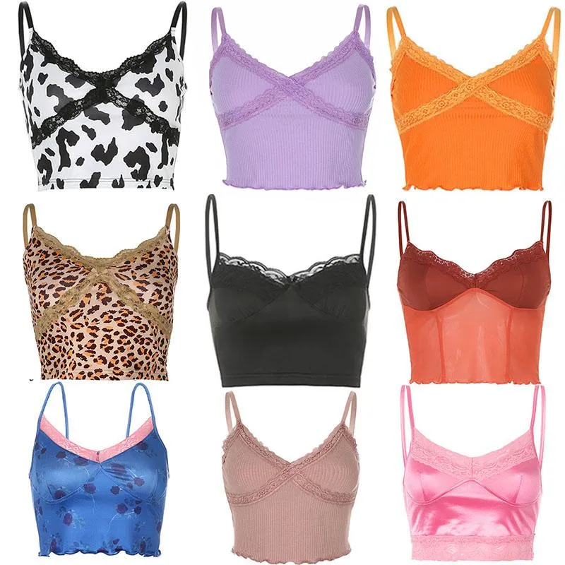 Damska koszulka 2021 Odzież Bustier Ubrania Dla Y2K Gorset Sexy Crop Top T-Shirts Cute Cyber ​​Moda Lato Topy Estetyczna kobieta