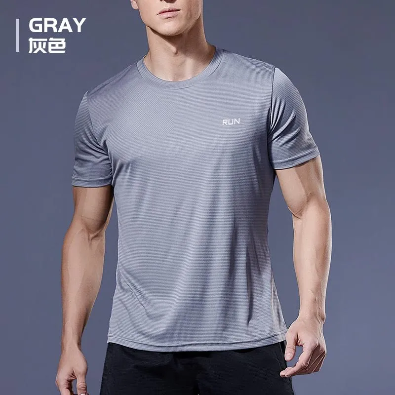 Polyester Gym Shirt Sport T Men Short Sleeve Running Workout Training Tees Fitness Top T-shirt Jerseys