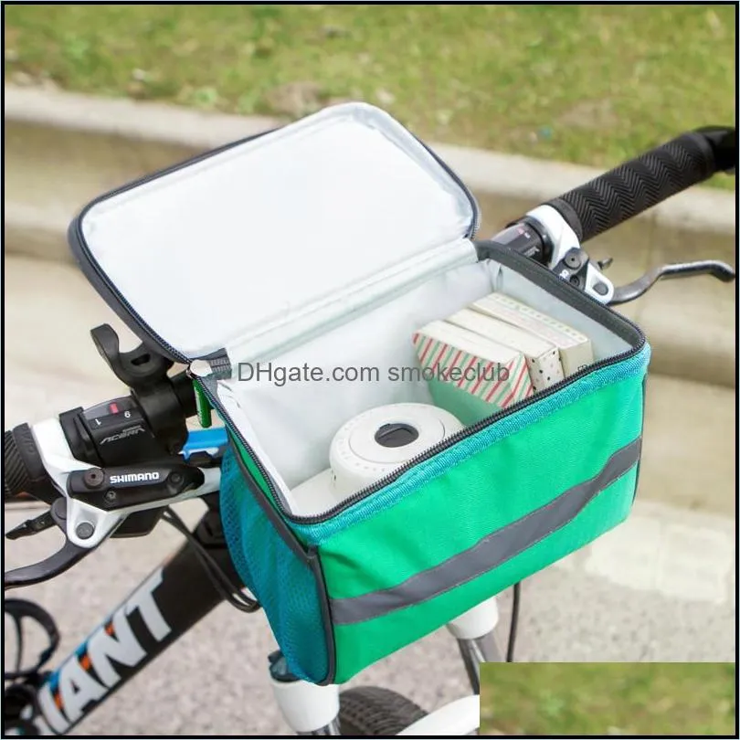 Square Bicycle Handlebar Bag With Clear Touch Screen Window Mobile Phone Pouch High Capacity Waterproof Bike Bags Popular 15xc B