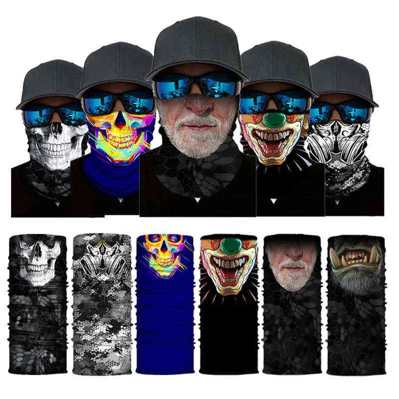 Outdoor Sport Seamless Bandanas Neck Warmer Buffe Face Shield Motorcykel Cykling Balaclava Headband Mask Vandring Fiske Scarf Y1229