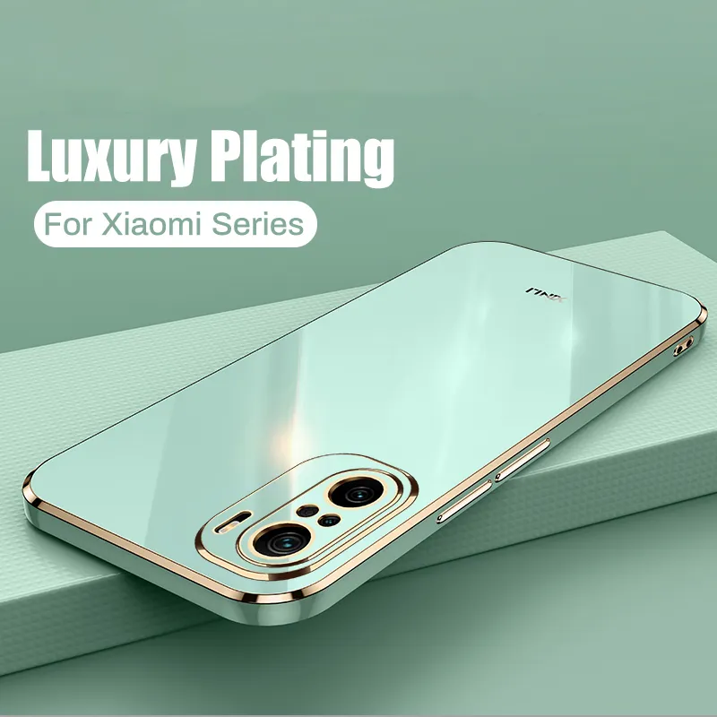 Luksusowe Plac Plating Przypadki dla Xiaomi Mi 11 Lite Ultra Poco F3 M3 F2 Pro Redmi Note 10 10s 9 Pro 9s 8 Osłona odporna na wstrząsy