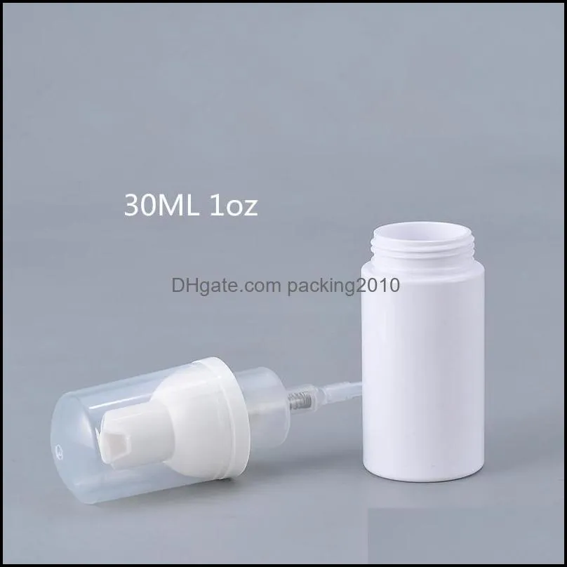 12 X 30ML 50ML 80ML Travel Refillable Facial Cleanser PET White Liquid Soap Foam Bottle with White Foamer Pump