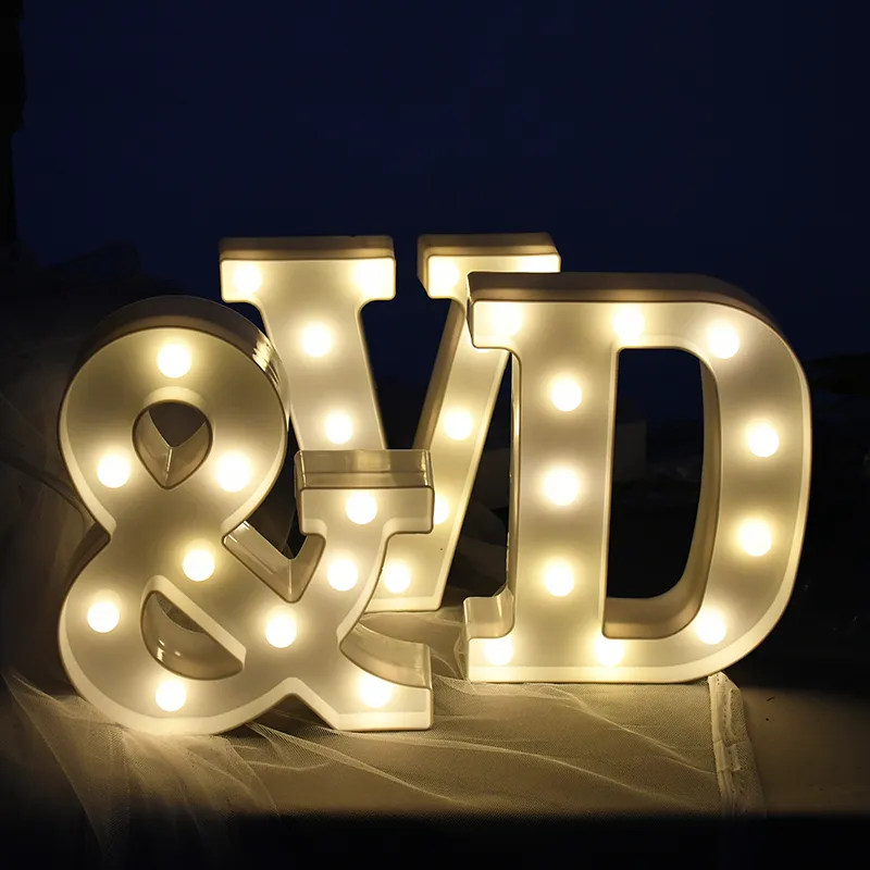 Letras con luces, letras luminosas de marquesina, 26 letras del alfabeto,  letras iluminadas, decoración de bodas, fiestas de cumpleaños, luz de noche