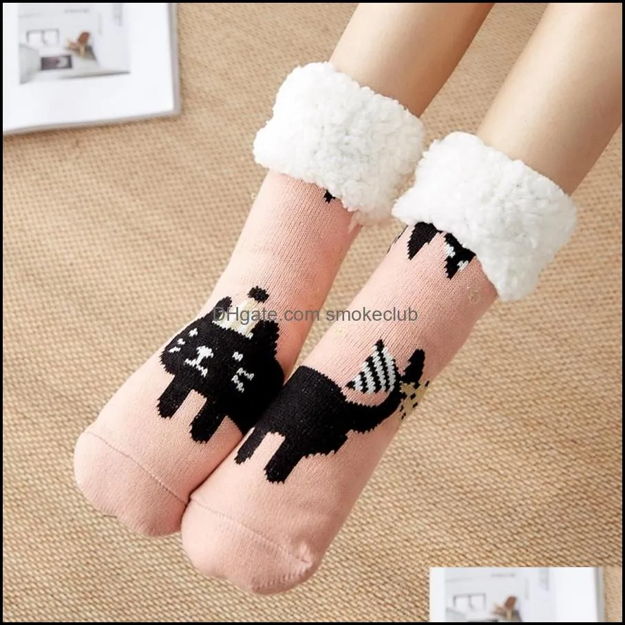 Fashion Christmas Warming Stocking Winter Cute Wool Socks Women Thicken Thermal Warm Animal Sock Christmas Gift DDA671
