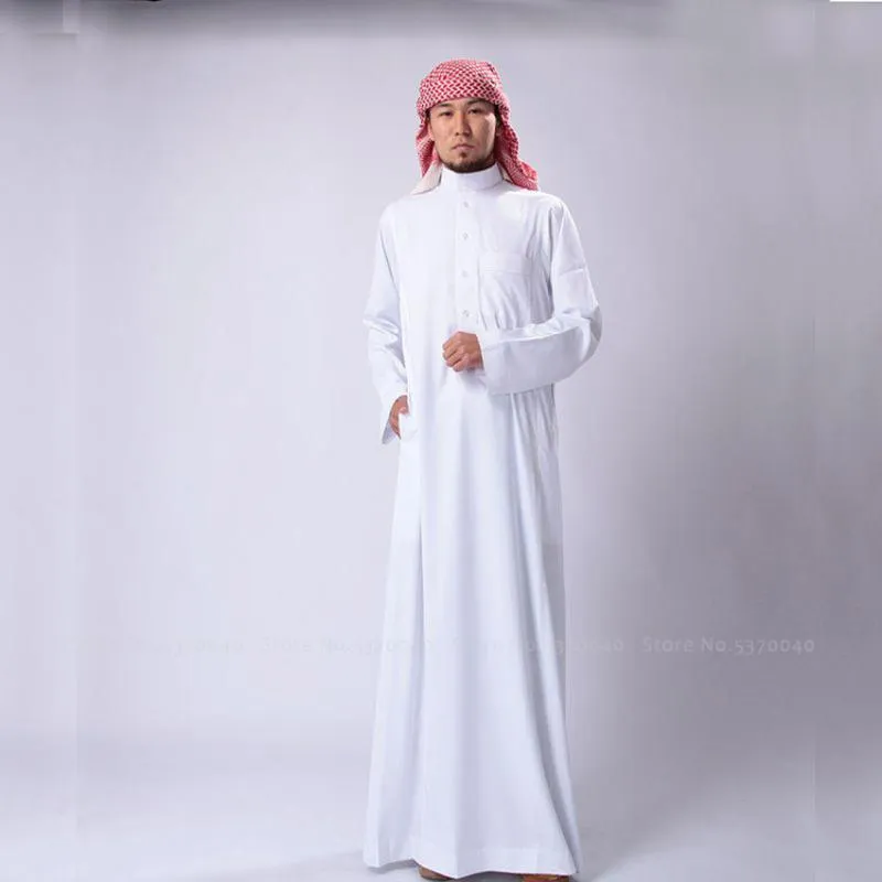 Abaya Arabia Arabia Tradycyjny Mężczyzna Muzułmańskie Długie Szaty Sukienka Jubba Thobe Arab Bluzka Suknia Odzież islamska Arabskie Kaftan Stroje Etniczne