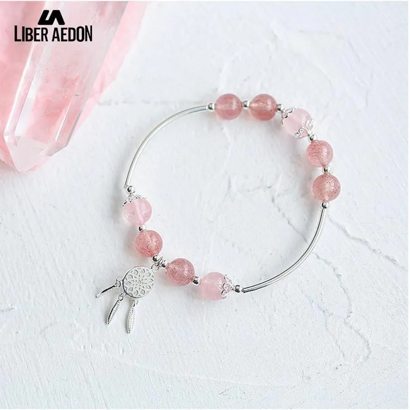 Liber Aedon Luxus 925 Silber Frauen Armreifen Rosa Kristalle Dream-net Armband Armreif Hochzeit Schmuck Liebhaber Geschenk In Box