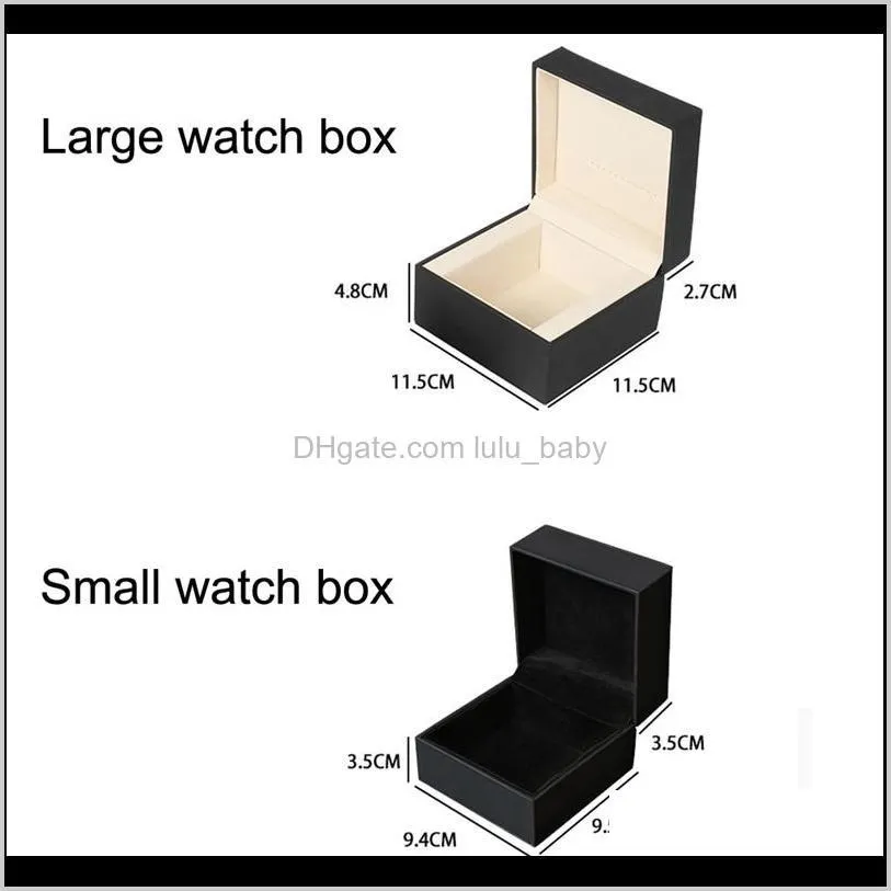 watch box black pu leather jewelry storage box with pillow single slot watch gift box for men and women