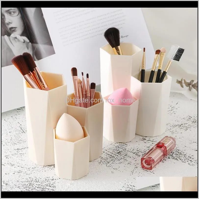 3grid make-up brush storage box table organizer desk cosmetic lipstick brushes holder makeup tool pen nail polish rack boxes & bins