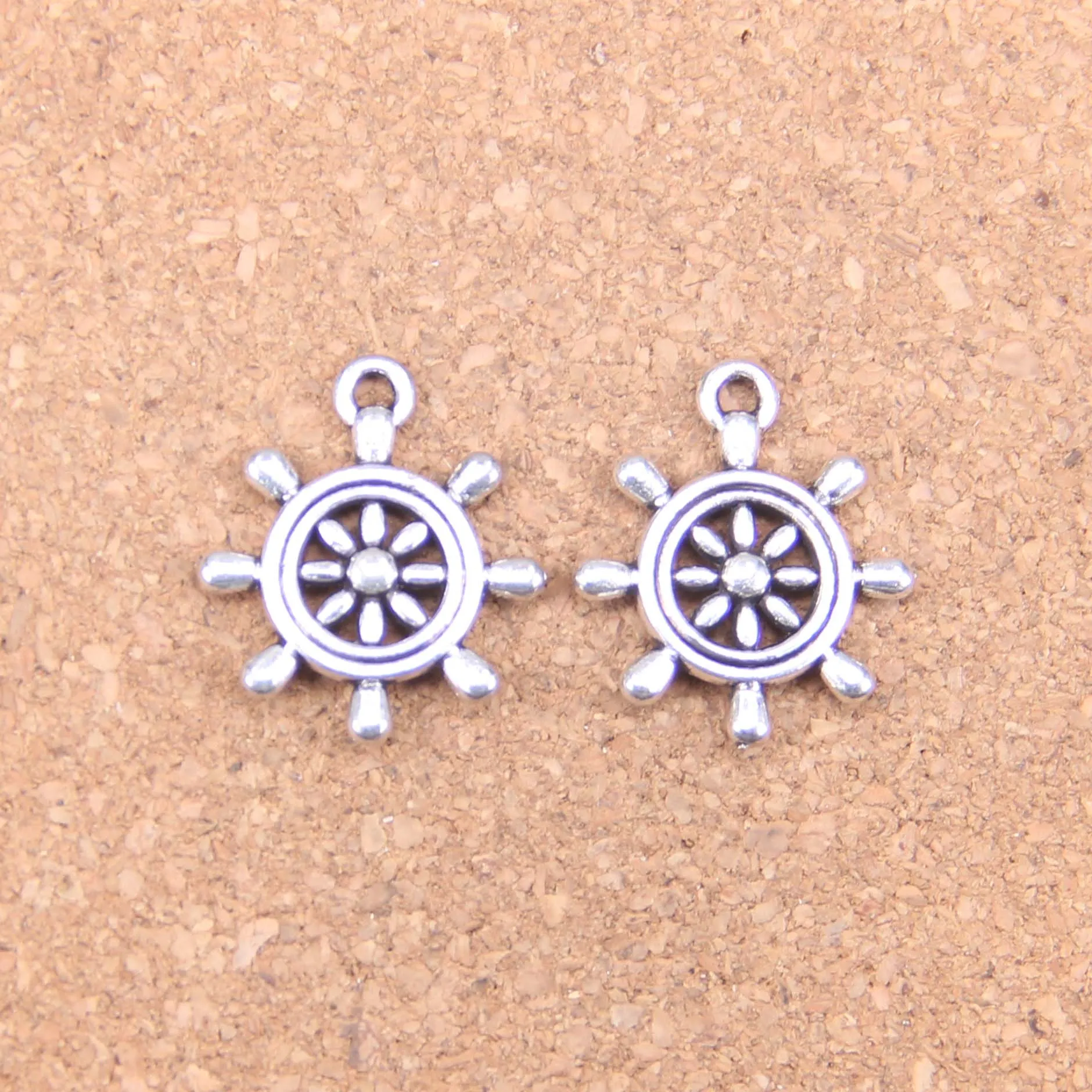 67pcs Antique Silver Bronze Plated ships wheel helm rudder Charms Pendant DIY Necklace Bracelet Bangle Findings 22*20mm