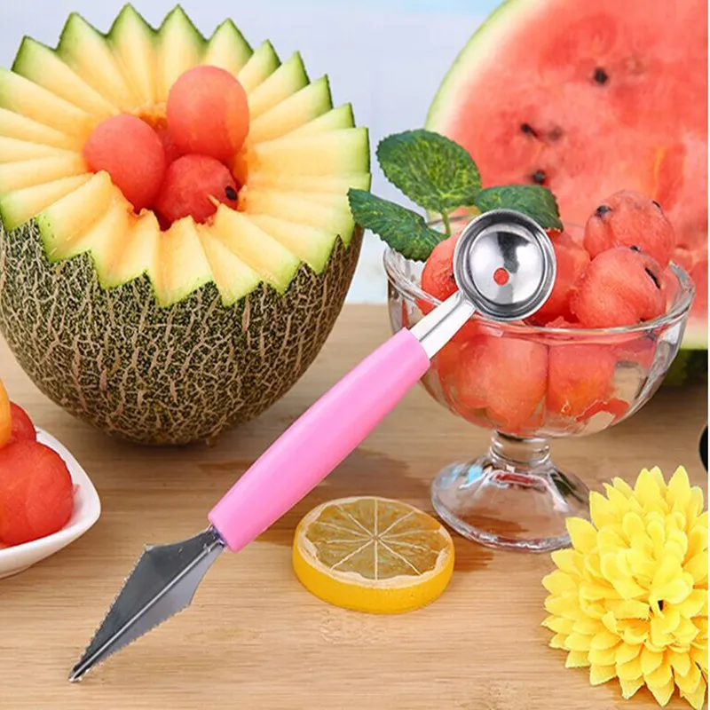 Groente Gereedschap Watermeloen Lepel Hami Meloen Ripple Carving Mes Fruit Dipper Scooper Ballers Keuken Tool YHM861-ZWL