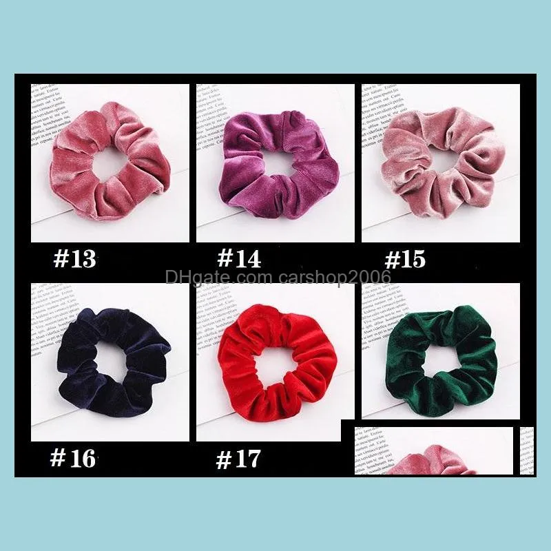 36colors Velvet Tie Hair Ring Rope Ponytail Holder Scrunchie Headband for Women Girls Elastic Hair Bands Accessories Jewelry Gifts DHL