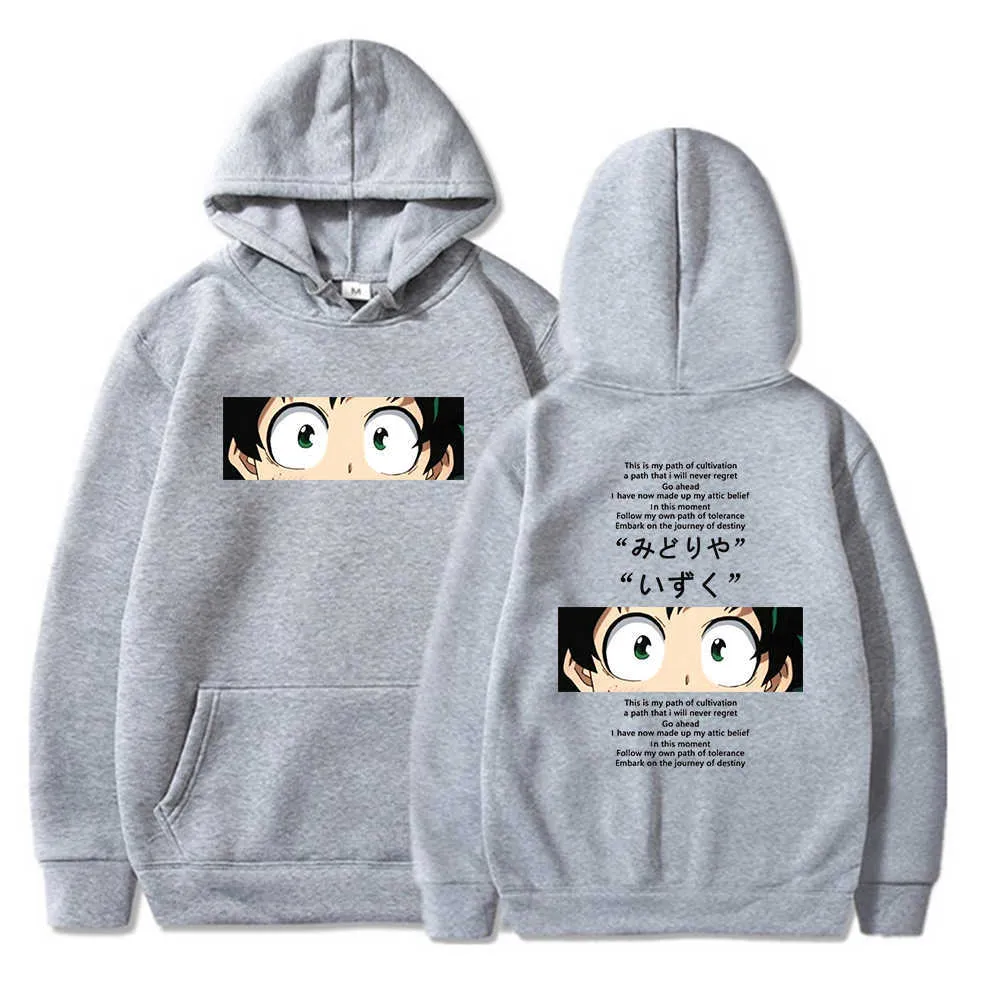 Hot My Hero Academia Deku Hoodies Sweatshirt Unisex Clothes Men Women Moleton Y0803