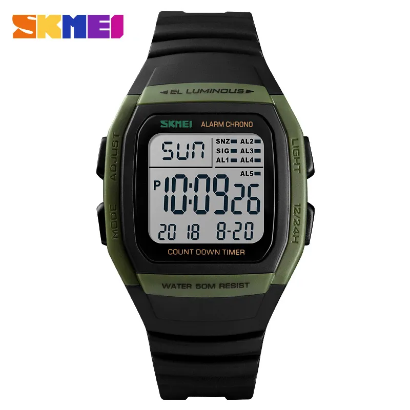 SKMEI Dual Time Sport Chrono Countdown Mens Watch Casual Outdoor