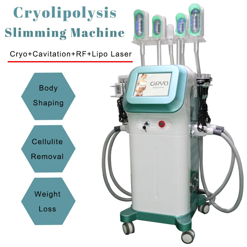 Mini Cryo Heads Rimozione del doppio mento Criolipolisi Macchina dimagrante Congelamento Grasso Perdita di peso Modellatura del corpo Attrezzatura multifunzionale Laser a diodi lipo