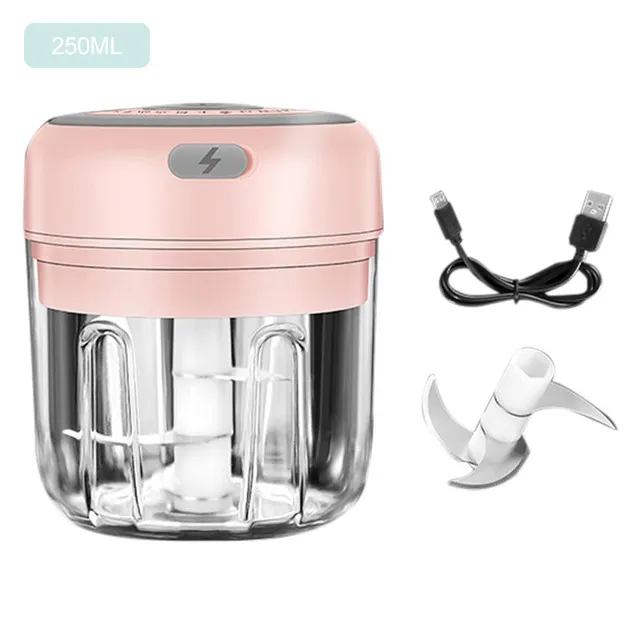 Hachoir Électrique Mini à Main – Pour Ail, Gingembre, Noix, Etc. – Rechargeable Par USB, Design Ergonomique