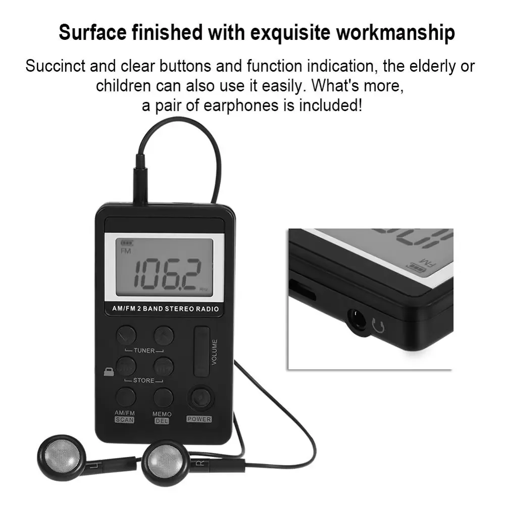 Portable Dual Band Stereo Pocket Fm Radio Receiver With LCD Display ...