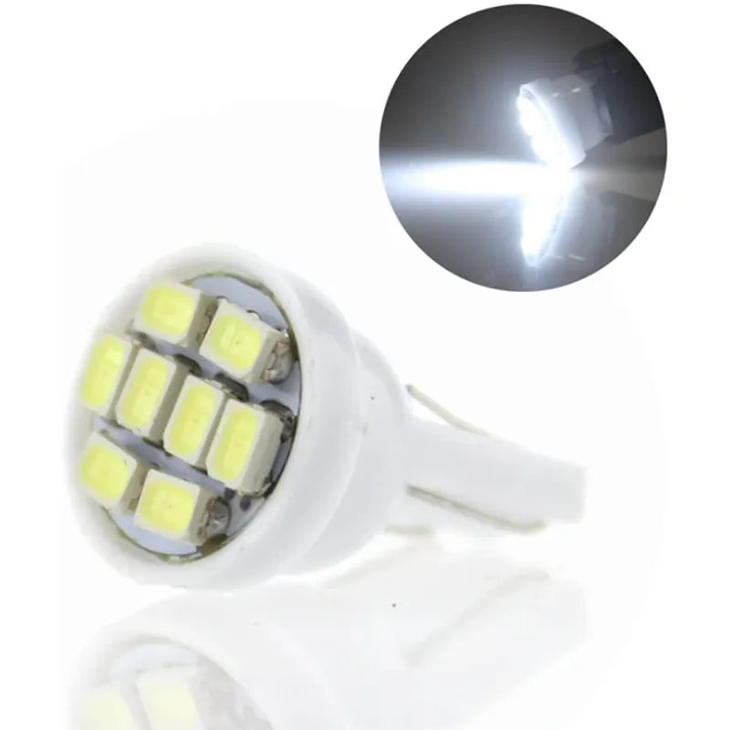 100ピース12 Vホワイトカーの電球T10 W5W 194 192 168 2825ウェッジ8SMD 1206 LEDの取り替えランプ自動インテリア読書マップドームライト