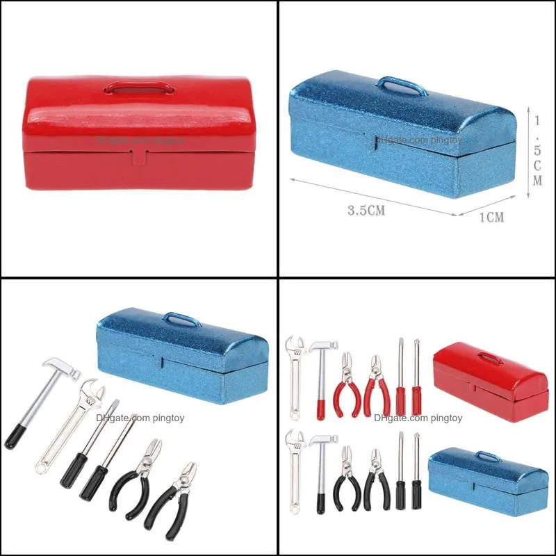 6pcs/Set Mini Hammer Wrench Tools Box RC Crawler Car Simulation Parts Combination Kit for Traxxas Hsp Redcat Axial D90 RC Car