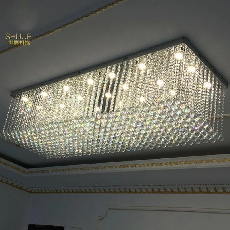 Ceiling Lights El Engineering Crystal Lamp Rectangular Hall Lobby Living Room Villa Aisle Banquet Custom Lamps Led