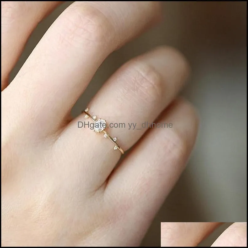 Cluster Rings Chic Dainty Cute Women`s Fashion Slim Twigs Memorial Delicate Jewelry Gift Wedding Jewelry1