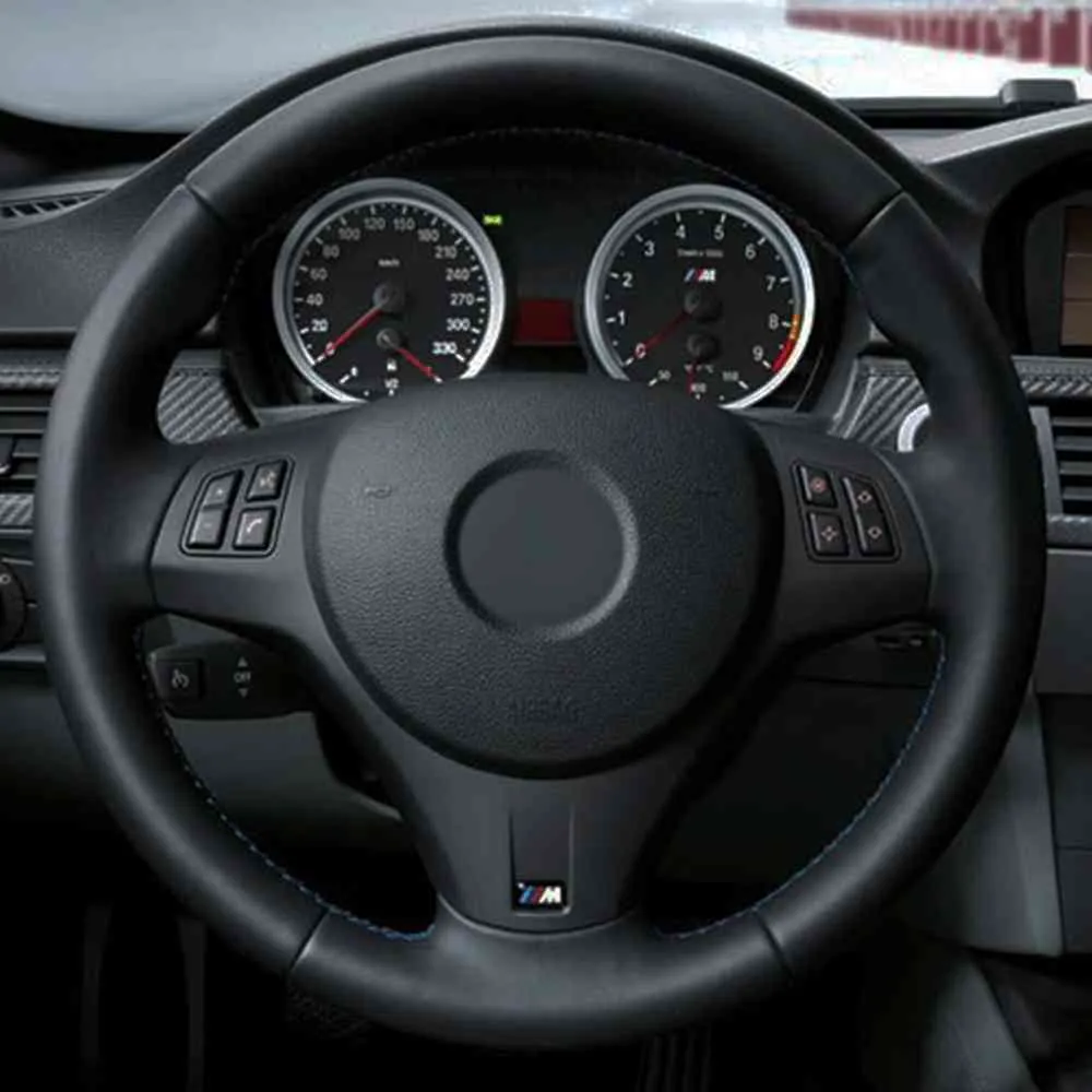 Cubierta de volante de cuero sintético para coche, accesorio para Peugeot  308 Old Peugeot 408, color negro, DIY