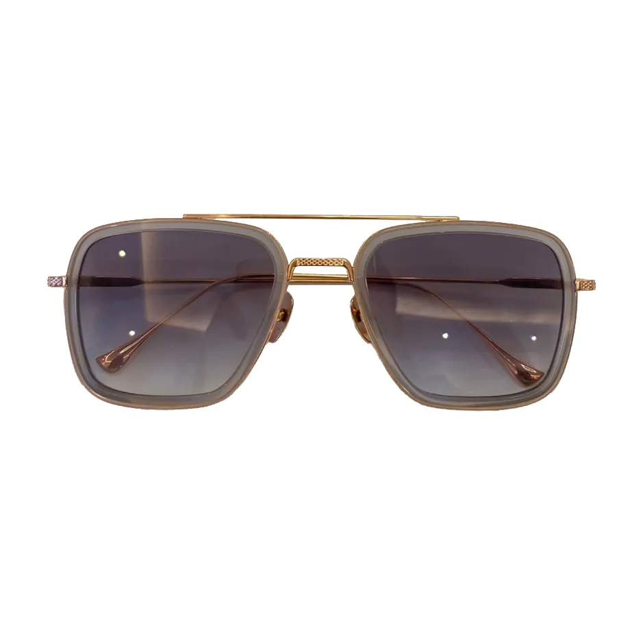 Квадратные солнцезащитные очки Pilot Gold Matte Grey / Grey Shaded Солнцезащитные очки для мужчин Sonnenbrille Защита UV400 Очки Лето с коробкой
