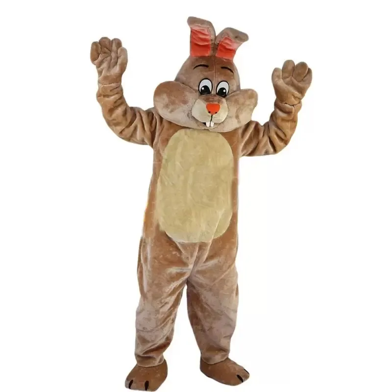 2022 Hochwertiges Beige Kaninchen Ostern Maskottchen Kostüm Halloween Weihnachten Fancy Party Kleid Cartoon Charakter Anzug Karneval Unisex Erwachsene Outfit