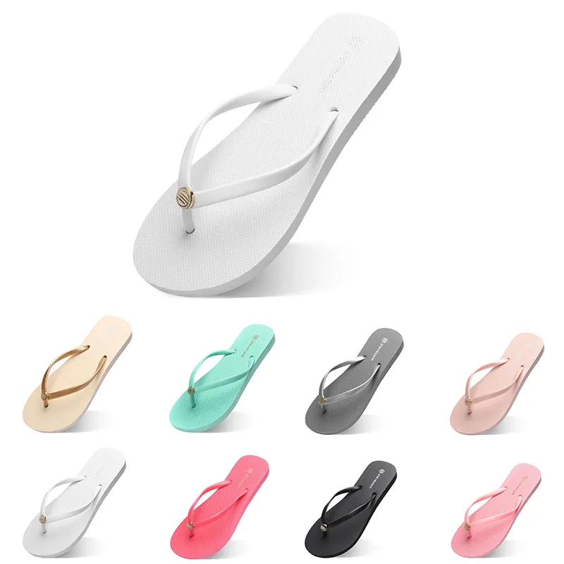 Damen-Hausschuhe, modische Flip-Flops, Strand-Hotel-Hausschuh, dreifach, schwarz, rosa, weiß, zitronengrün, grau, marineblau, Damenschuhe, eins