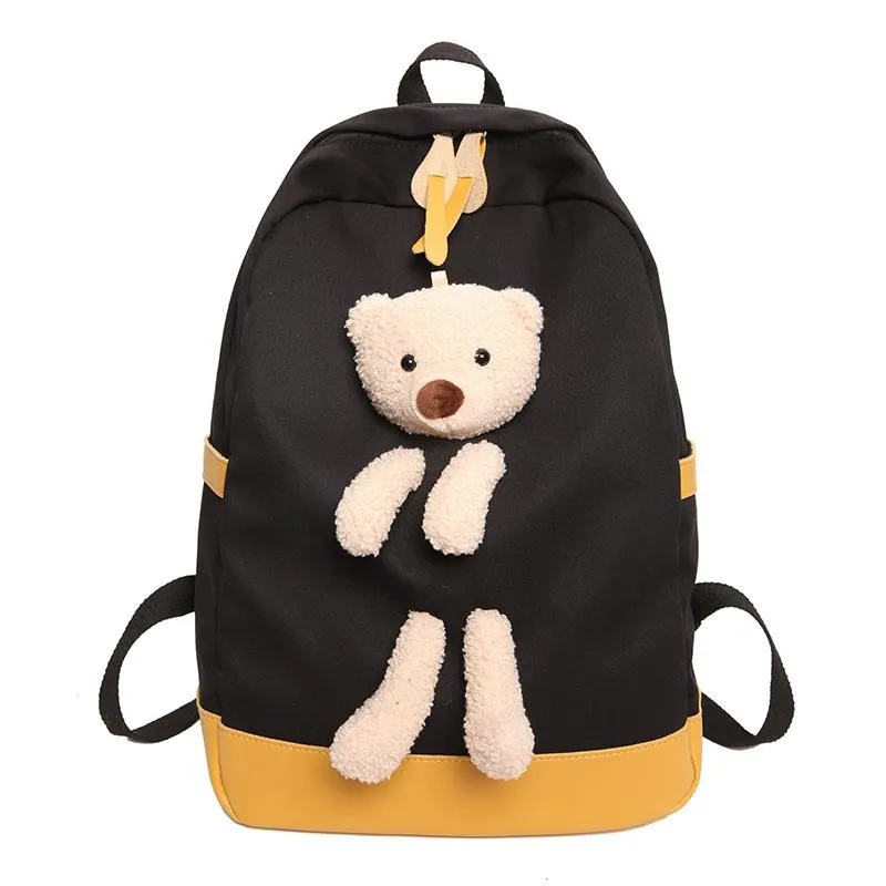 School Bags Cute Bear Backpack 2021 Schoolbag Middle Student Korean ...