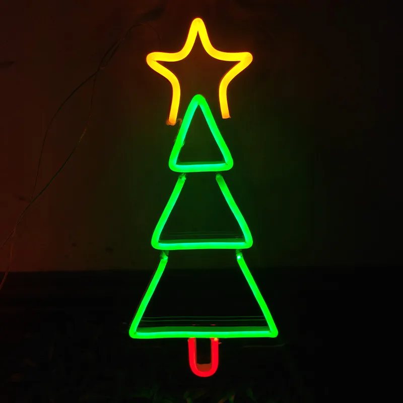 クリスマスツリーの小さなサインホリデー照明パーティーホームバー公共の場所手作りネオンライト12 vスーパーブライト