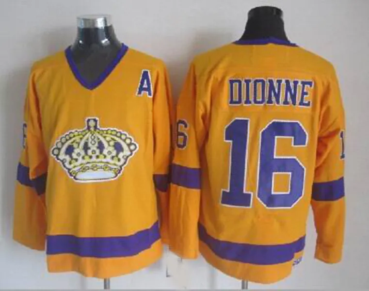 No16 Marcel Dionne Yellow CCM Throwback Stitched Jersey