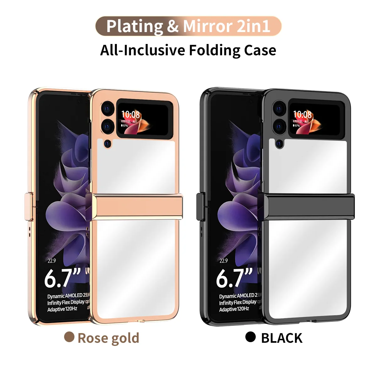 Пластирование Шарнира Женщины Чехлы Для Samsung Galaxy Z Flip 3 5G Кейс  Закаленного Стекла Зеркало Камеры Отверстие Защитные Крышки От Fcover, 1  128 руб. | DHgate