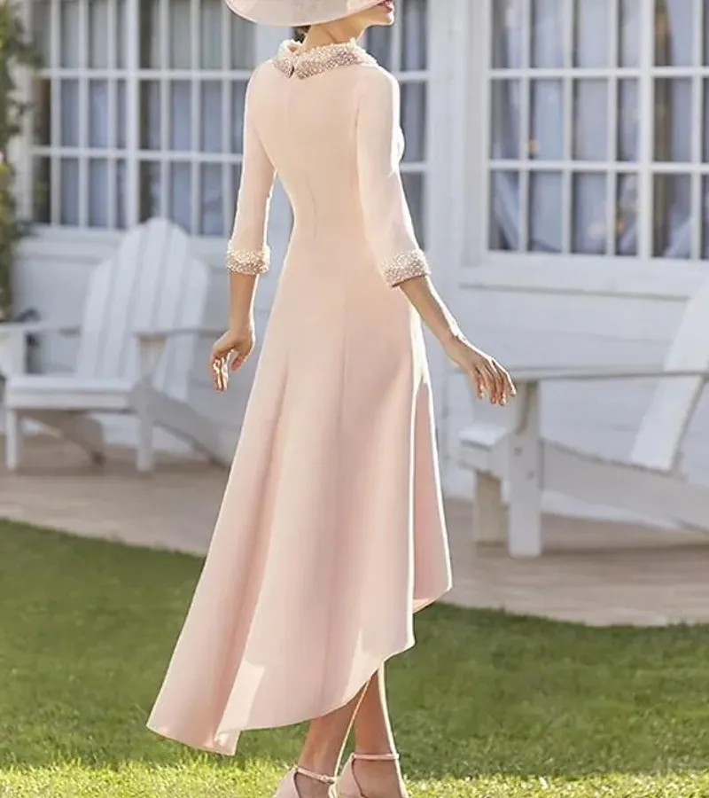 navy blue dress for baby girl Asymmetrical Satin Mother Of The Bride Dress 2024,... From  Donnaweddingdress12, $80.49