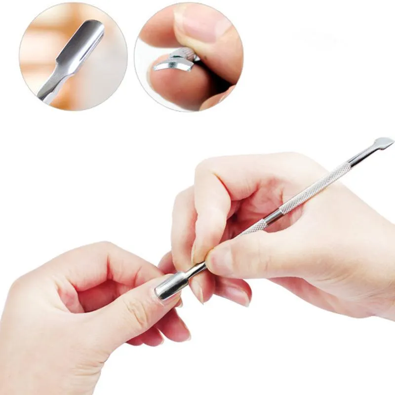 Nail Art Kits 1 Pc Stainless Steel Double-Headed Two-In-One Horny Push Tool Non-Slip Exfoliating Accessories Pusher For