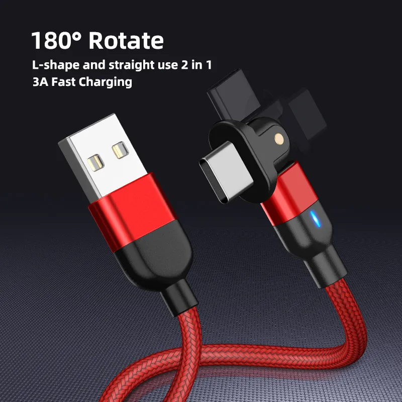 2PCS Smart Cell Phone Cables Type C Charger For Iphone USB-C Android Mobile Phones Power Banks Fast Charging