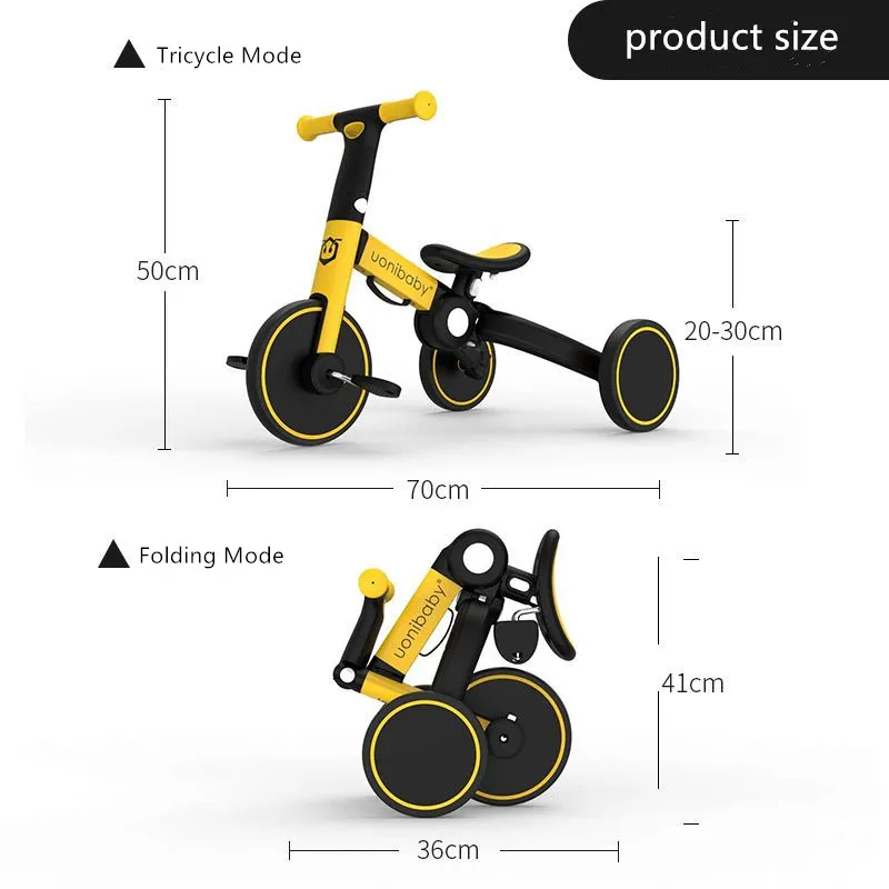 UBRAVOO Baby Dreirad, 6-in-1-Baby-Push-Bike-Lenk-Kinderwagen, lernendes  Kleinkind-Fahrrad/abnehmbare Leitplanke, verstellbares Verdeck