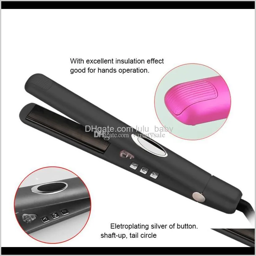 infrared hair straighteners brush anion flat iron hair straightening comb tourmaline ceramic plate brush hair salon 