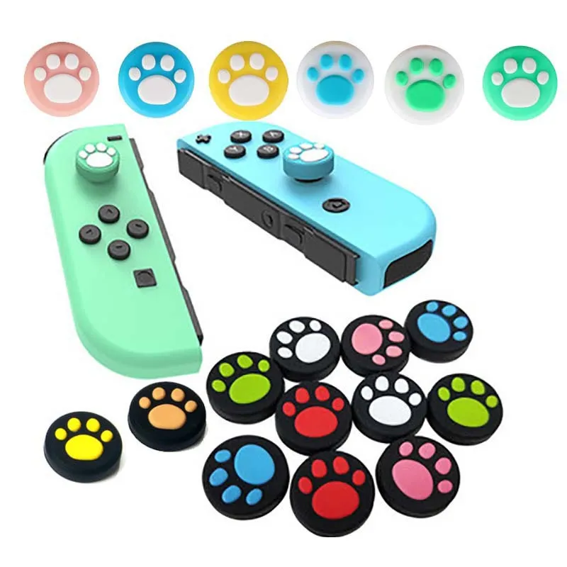 17 colori di ricambio per custodie in silicone Cat Claw Joystick Caps Controller Grip Thumbstick Buttons Cover Shell per Nintendo Switch Gamepad