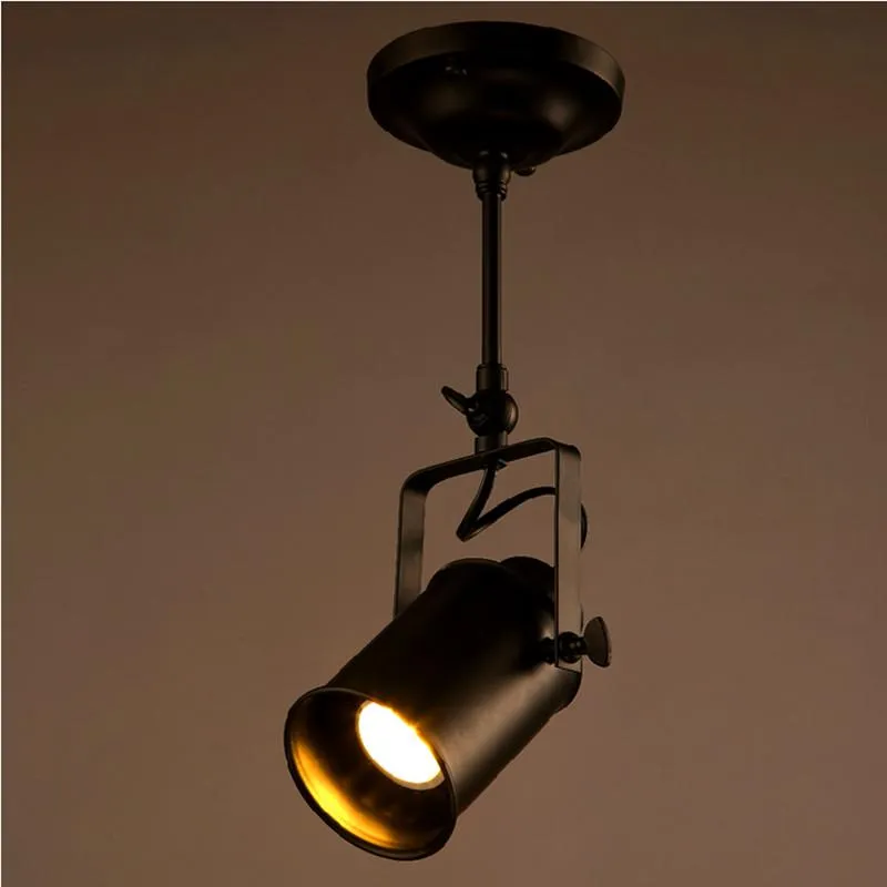 Loft Vintage LED Lights Lights in ferro battuto Lampade da soffitto Abbigliamento Bar Spotlight Industriale American Style Asta Lighting
