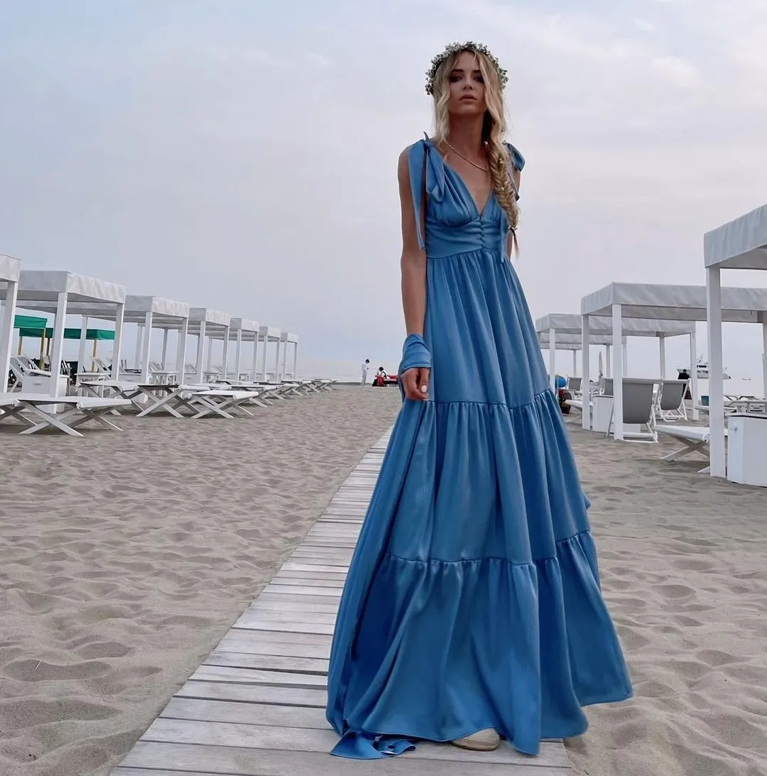 royal blue country dress Royal Blue Lace Overlay Mid-Length Dress main image 1
