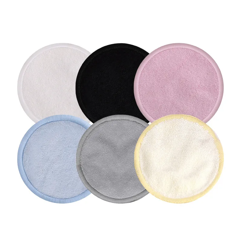 Bambu Fiber Remover Pad Kadife Yüz Havlusu Yeniden Kullanılabilir Yuvarlar Makyaj Kaldırma Pedleri Aracı Taşınabilir Seyahat Cep Yüzleri Temiz Malzemeleri BH5393 WLY