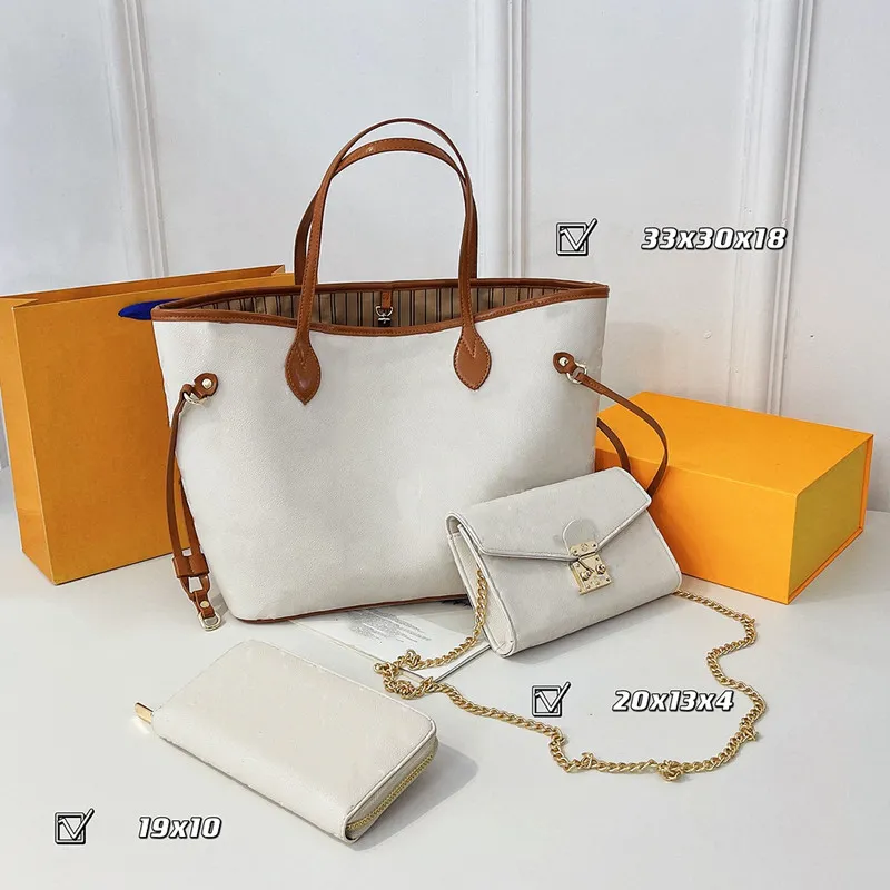 Fashion high quality Ladies handbag women`s bag brand retro luxuryLady`s messenger designer portable wallet zipper European and American star three in one set