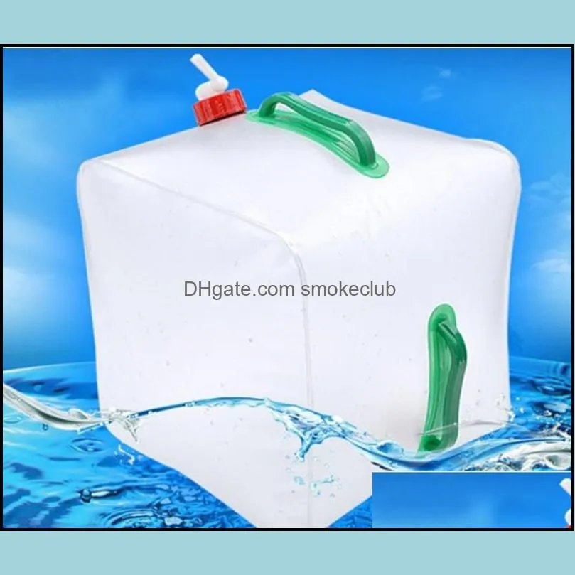 20L Foldable Water Bags High Capacity Transparent PVC Bucket With Two Handle Hydration Packs Easy To Carry 7 8st B