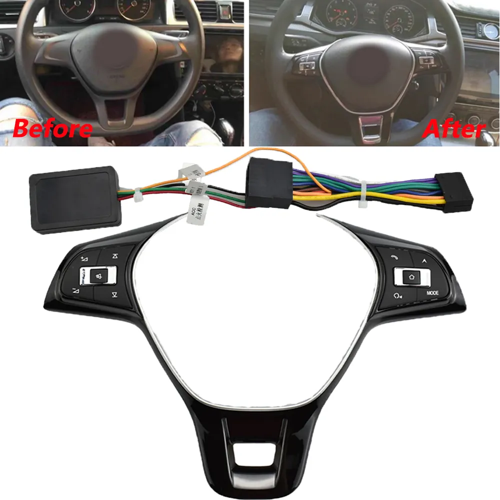 For VW MK6 Golf 7 J etta P olo Switch Modified multifunction steering wheel control volume button audio
