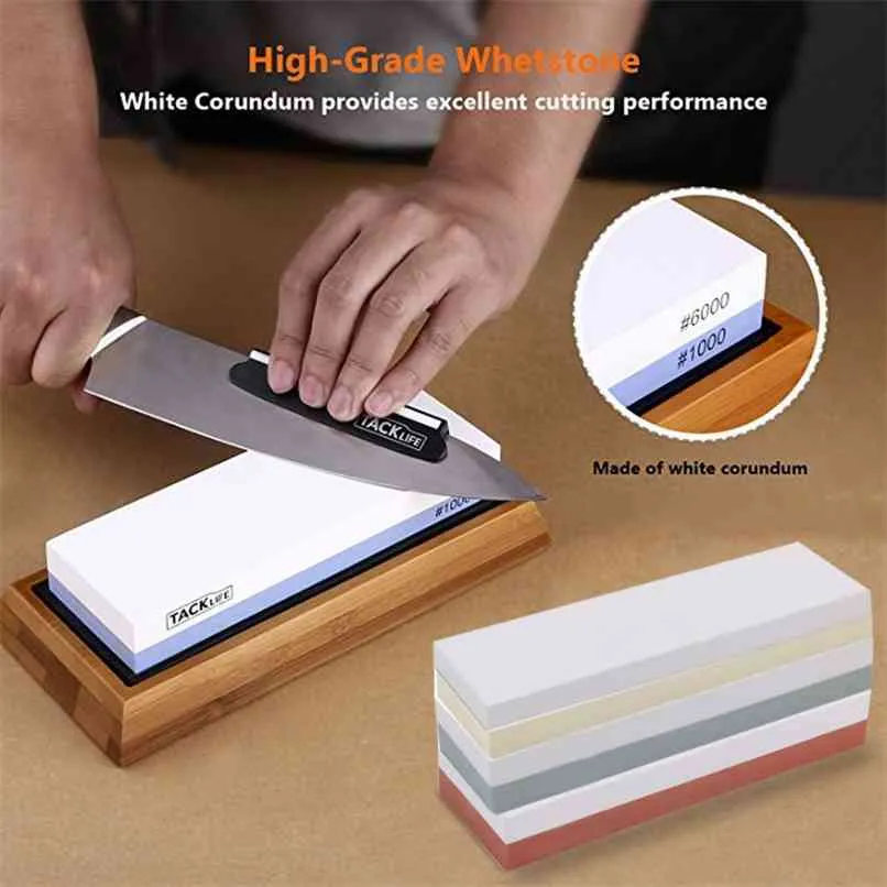 Sharpener de faca Whetstone Sharpening Stones Sistema de moagem de água Afaixamento da água Ferramenta 2-em-1 240 600 1000 3000 Grit 210615