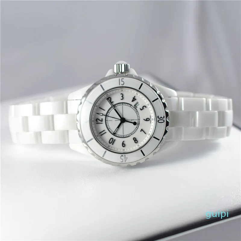 H0968 Ceramic Watch Fashion Märke 33 38mm Vattenbeständiga armbandsur Luxury Women's Watch Fashion Gift Märke Luxury Watch R291C