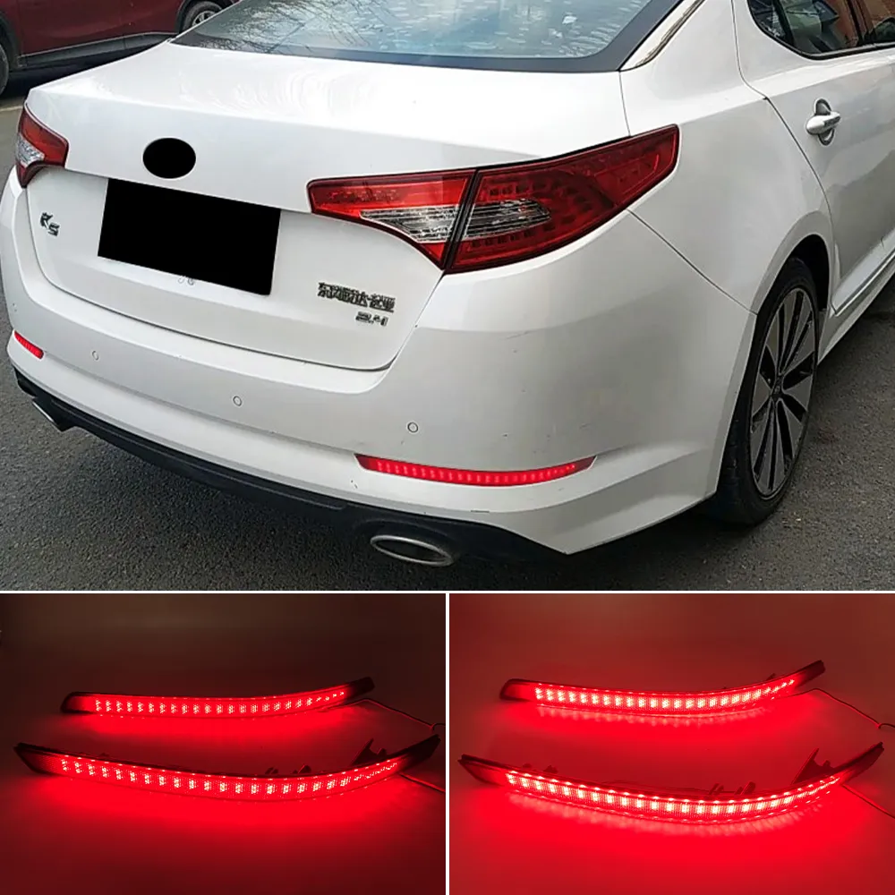 2 pcs LED traseiro Bumper Reflector luz para Kia Optima K5 2011 2012 2013 Traseira de freio luz traseira parar acessórios para carro